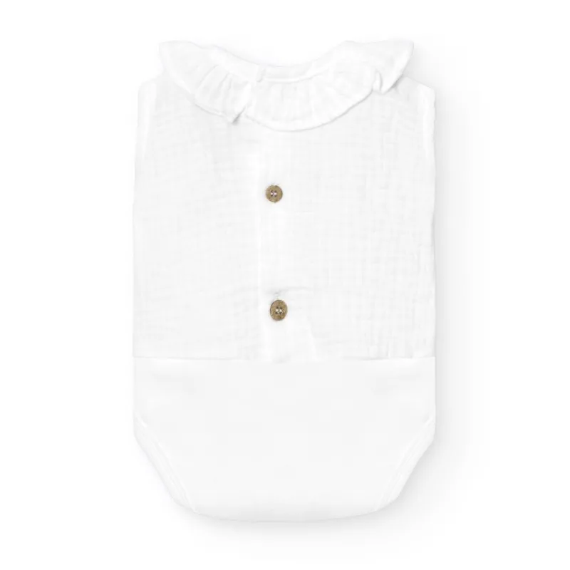 Babidu Bodys Tirantes^BODY CUELLO VOLANTE BAMBULA SIN MANGAS