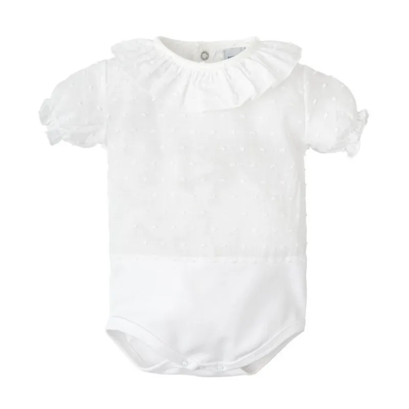 Babidu Bodys Manga Corta^BODY MANGA CORTA PLUMETTI CUELLO VOLANTE