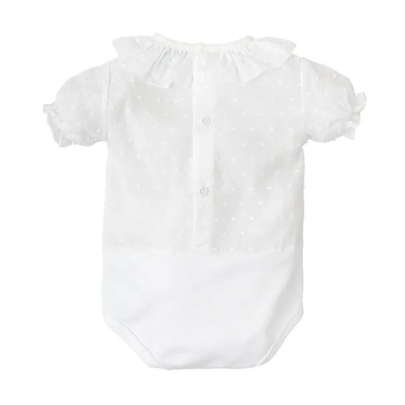 Babidu Bodys Manga Corta^BODY MANGA CORTA PLUMETTI CUELLO VOLANTE