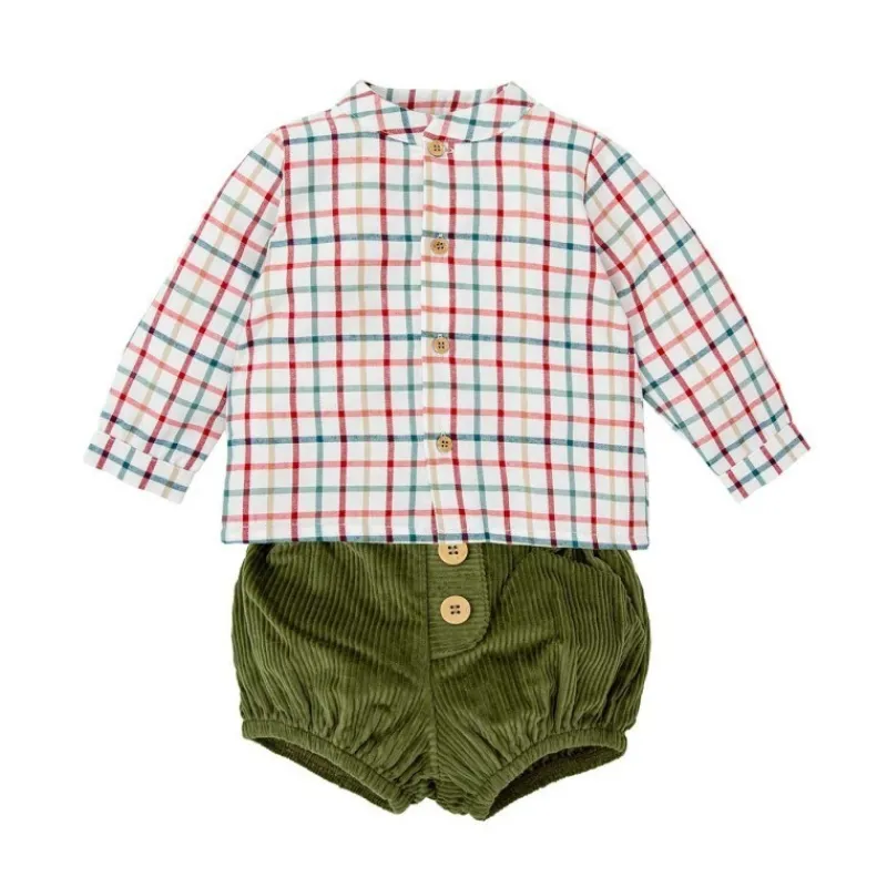 Babidu Conjuntos Bebe Niño^Conjunto bebe de niño a cuadros ACACIA
