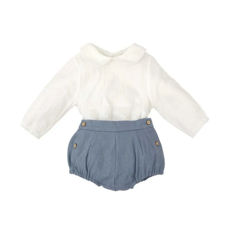 Babidu Conjuntos Niño^Conjunto bebe de niño en tejido liso OLIVO