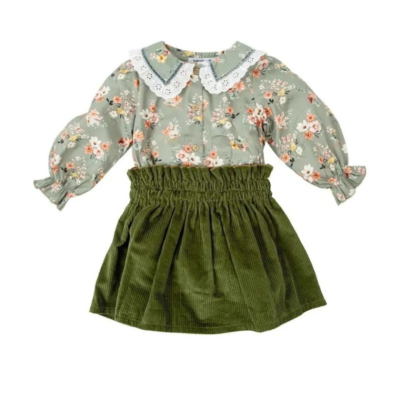 Babidu Conjuntos Niña | Conjuntos Bebé Niña^Conjunto de niña falda a cuadros ACACIA