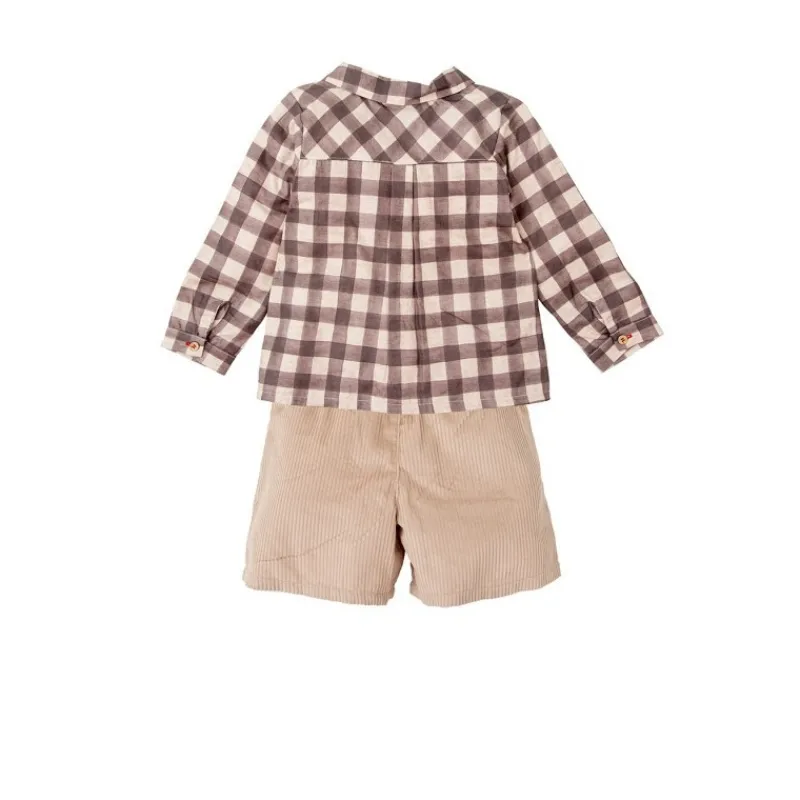 Babidu Conjuntos Niño | Conjuntos Bebe Niño^Conjunto de niño pantalón corto a cuadros ALAMO