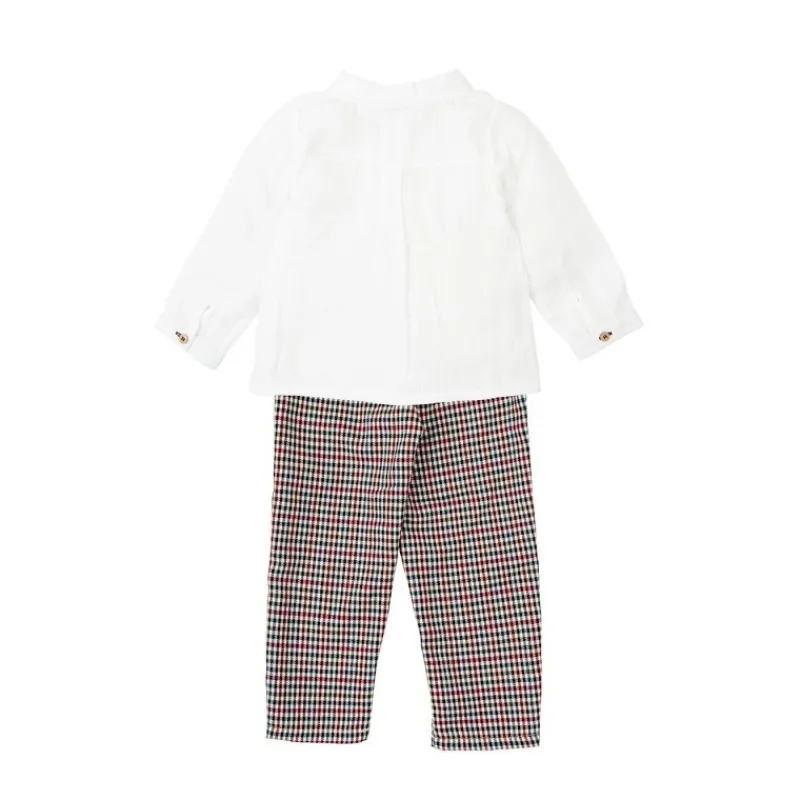 Babidu Conjuntos Niño | Conjuntos Bebe Niño^Conjunto de niño pantalón largo en pata de gallo NOGAL