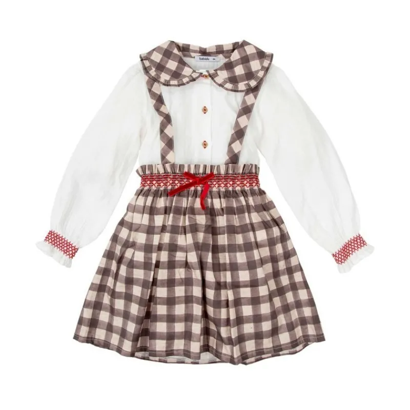 Babidu Conjuntos Niña | Conjuntos Bebé Niña^Conjunto falda de niña a cuadros ALAMO