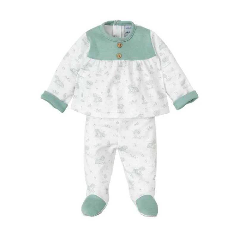 Babidu Conjuntos Recién Nacido | Conjuntos Bebe Niño^Conjunto polaina bebe con microestampado FRESNO