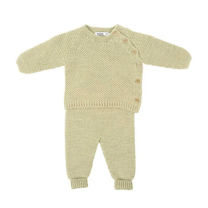 Babidu Conjuntos Bebe Niño^Conjunto punto castaño