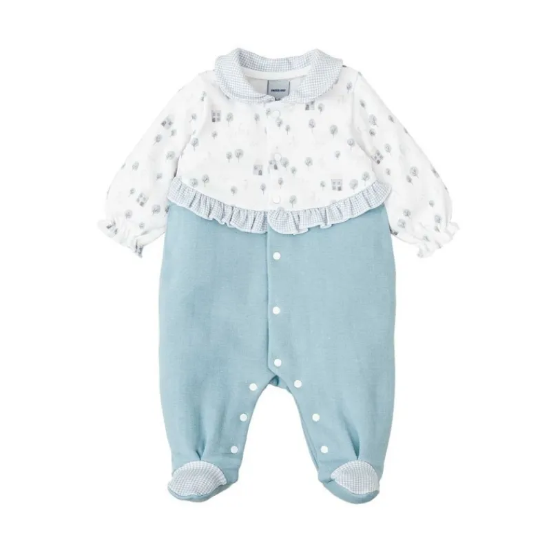 Babidu Peleles Y Pijamas Bebe Niño | Peleles Y Pijamas Bebe Niña^Pelele de bebé niña felpa con arboles y casitas ALERCE