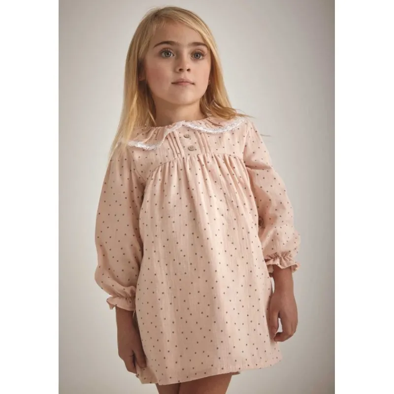 Babidu Vestidos Niña | Vestidos Y Jesusitos Bebe Niña^Vestido de niña cuello con estrellitas HAYA