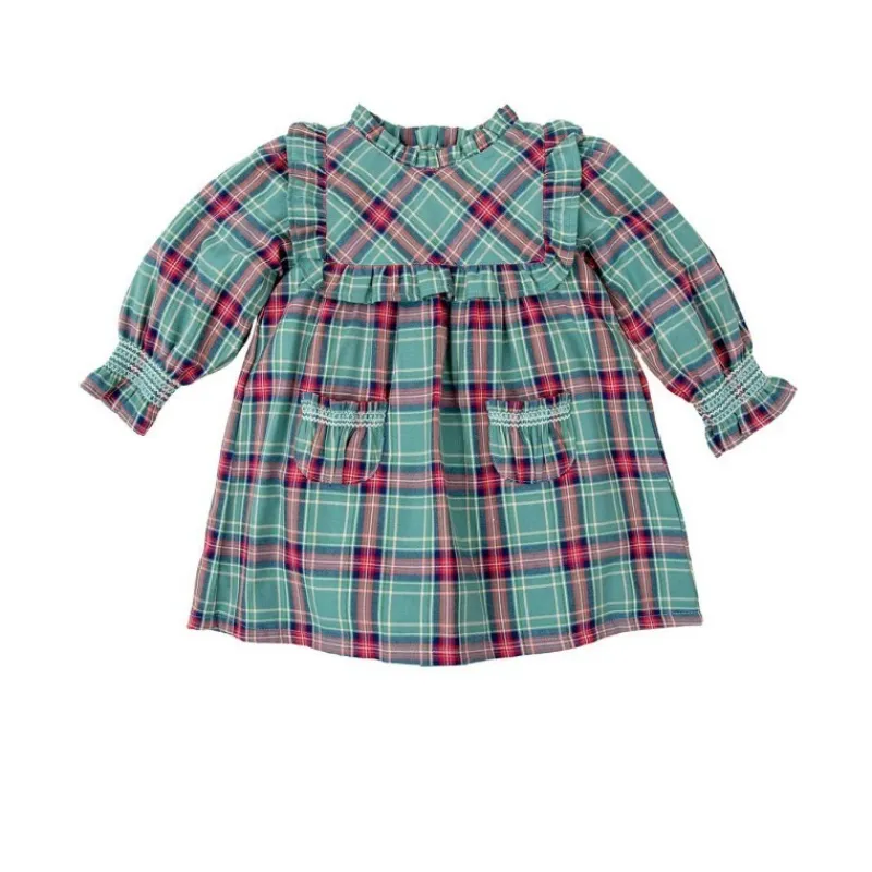 Babidu Vestidos Niña | Vestidos Y Jesusitos Bebe Niña^Vestido de niña en tartán PINO