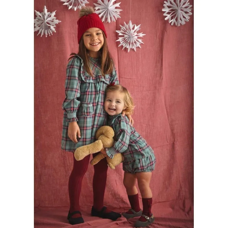 Babidu Vestidos Niña | Vestidos Y Jesusitos Bebe Niña^Vestido de niña en tartán PINO