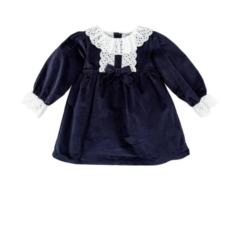 Babidu Vestidos Niña | Vestidos Y Jesusitos Bebe Niña^Vestido de niña en terciopelo ABETO